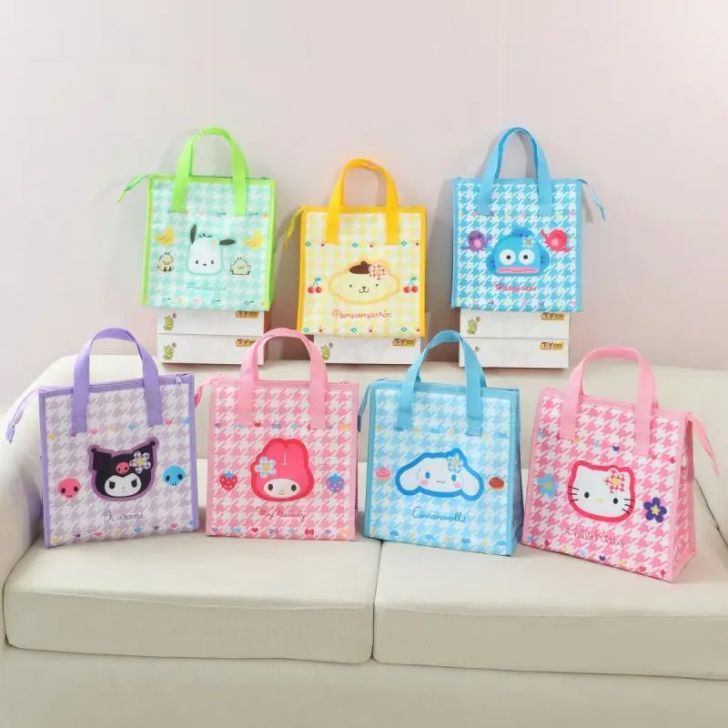 Kawaii Sanrio Hello Kitty izolowane pudełko na drugie śniadanie torba o dużej pojemności Kuromi moja melodia Cinnamoroll Hangyodon Student śliczna