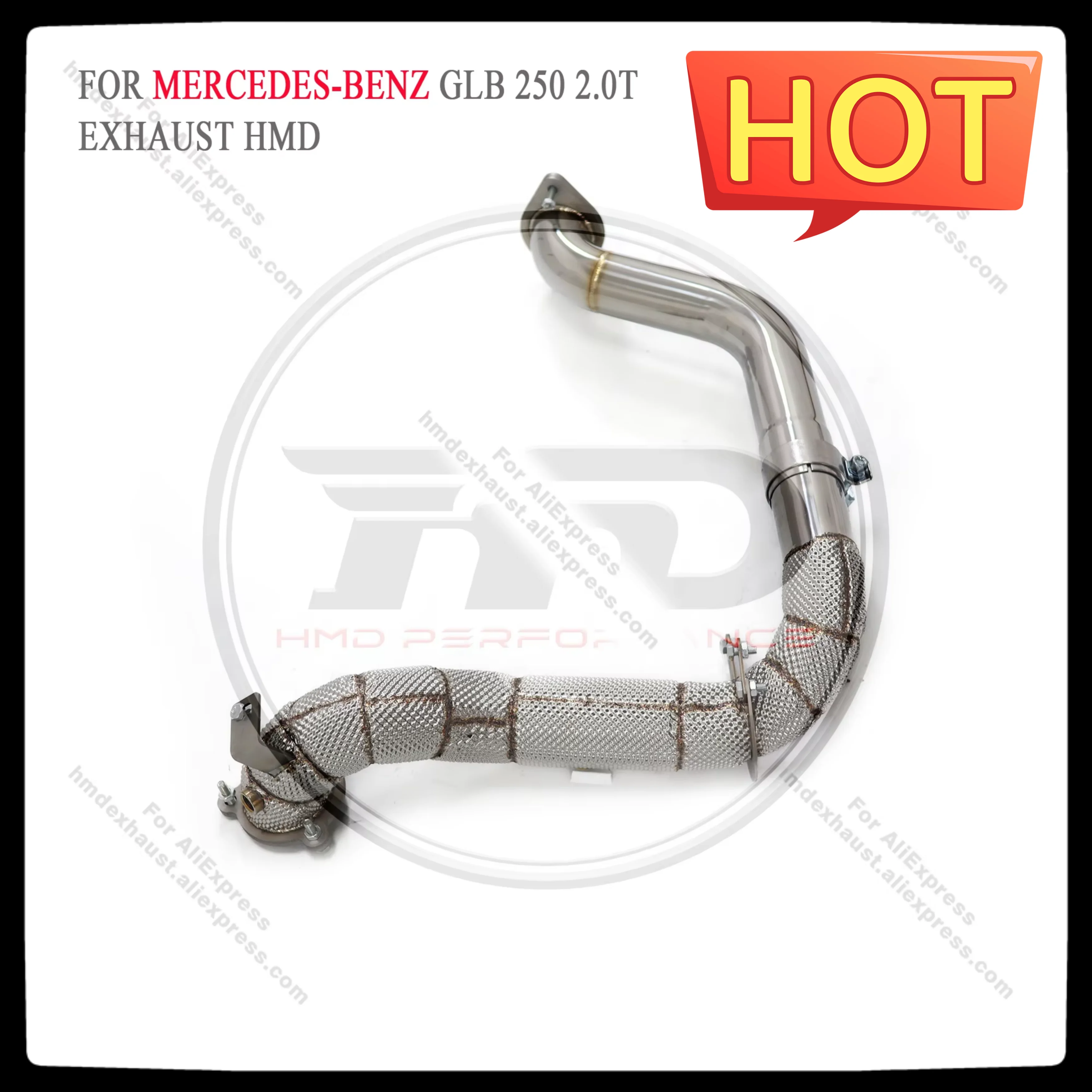 HMD Exhaust System High Flow Downpipe for Mercedes Benz GLB 250 2.0T Performance With Catalyst Pipe