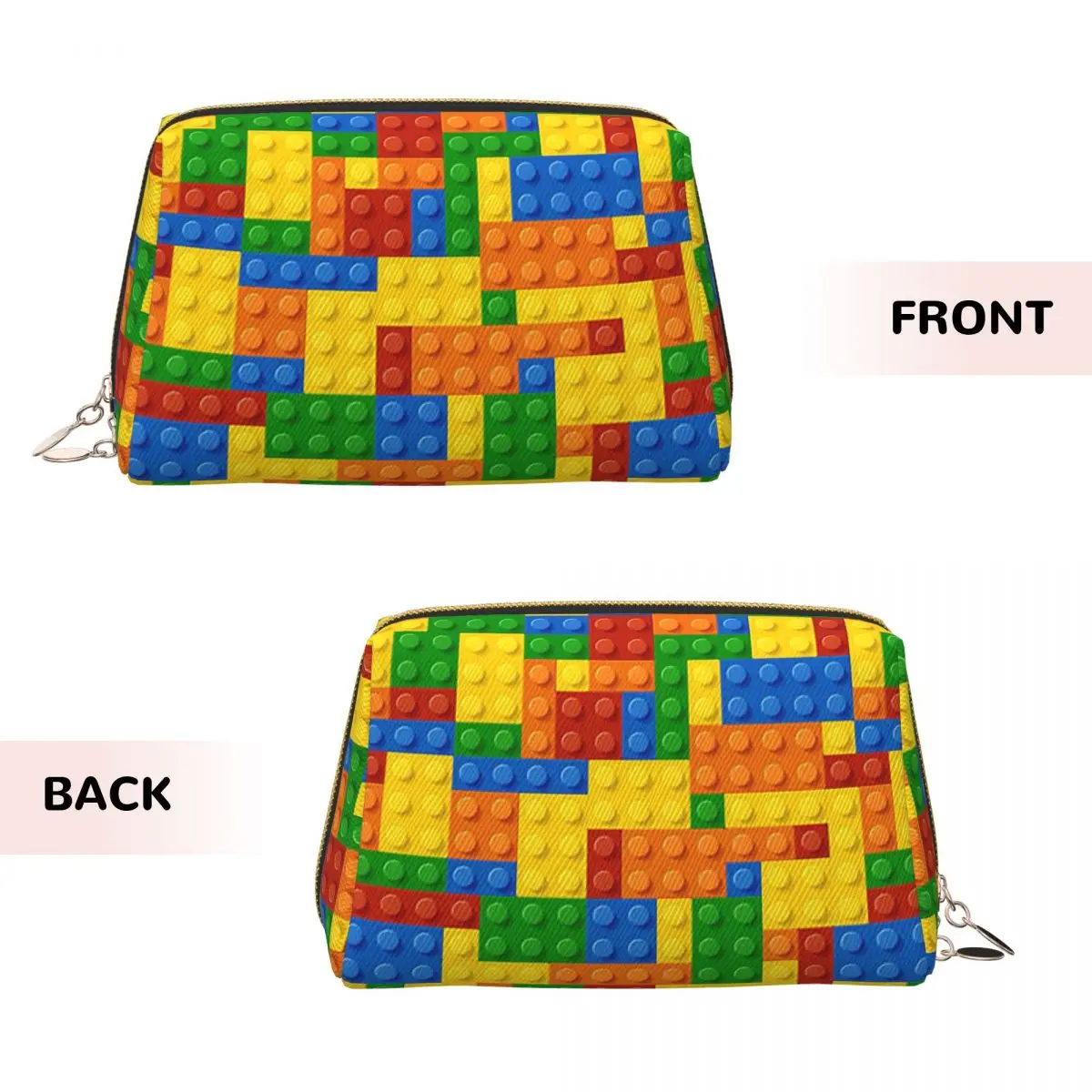Building Blocks Construction Brick Women Cosmetic Bags Travel Makeup Organizer Pouch Toiletry Storage Dopp Kit Box