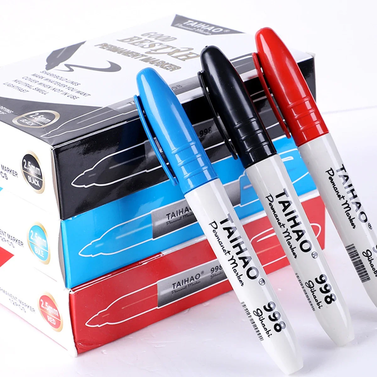

6/10pcs Mixed Waterproof Oil-based Marker Pen Large Capacity Business Office Supplies Quick-drying Big Head Paint Pen Markers
