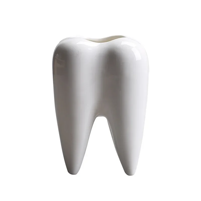 

Creativity Tooth Decorative Vase Ceramic Flower Arrangement Living Room Decoration Teeth Vases Modern Decor Artwork Ornaments