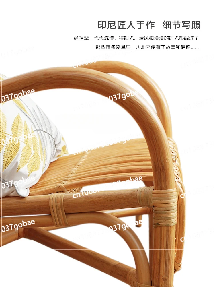 Rattan Chair Natural Real Rattan Rocking Chair Elderly Recliner Balcony Living Room Home Nordic Couch