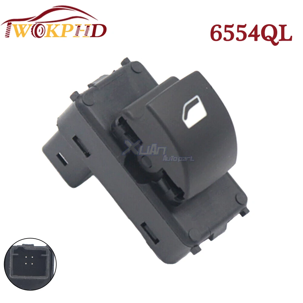 6554.QL For Citroen C4 For Peugeot 207 Car Window Lifter Switch Control Button 6554QL 6490HQ 6554HJ 6554HF 9651465677