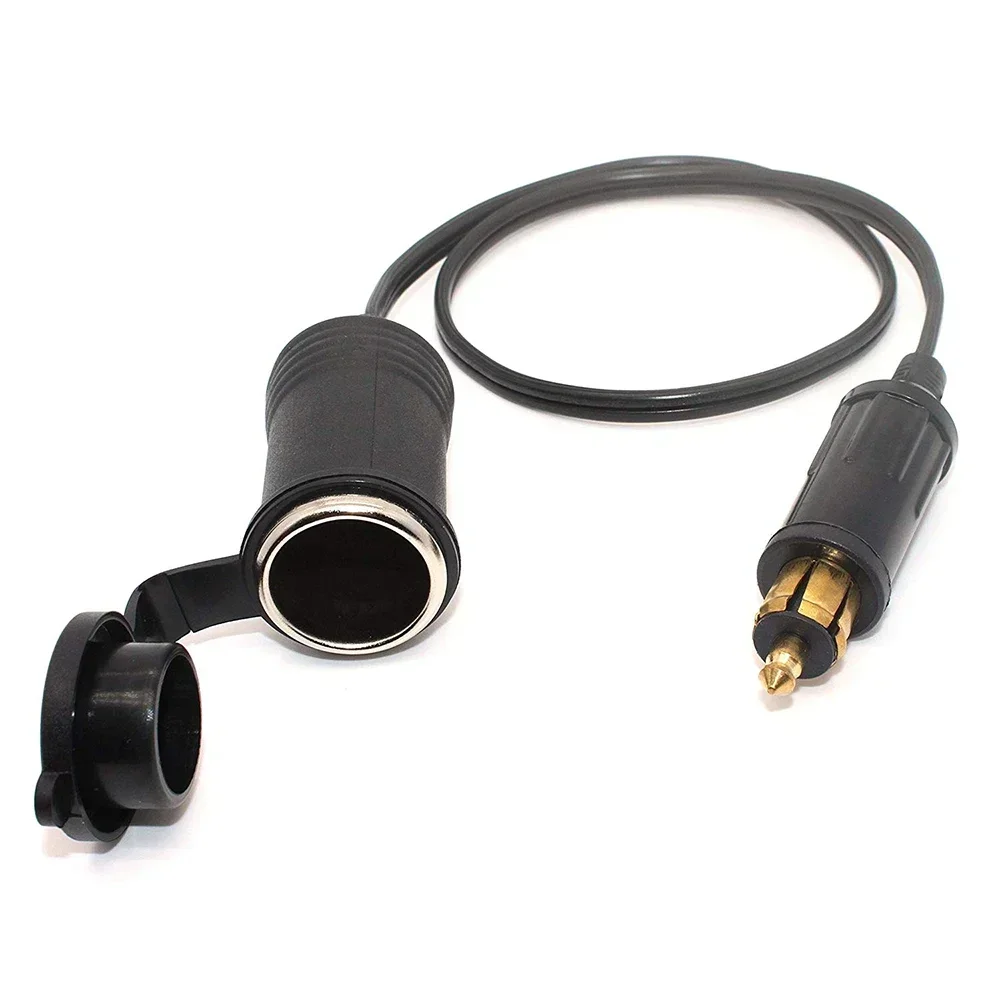 30CM Extend Powerlet Hella DIN Male Plug to Standard Cigarette Lighter  Socket Adapter male DIN plug For European motorcycles