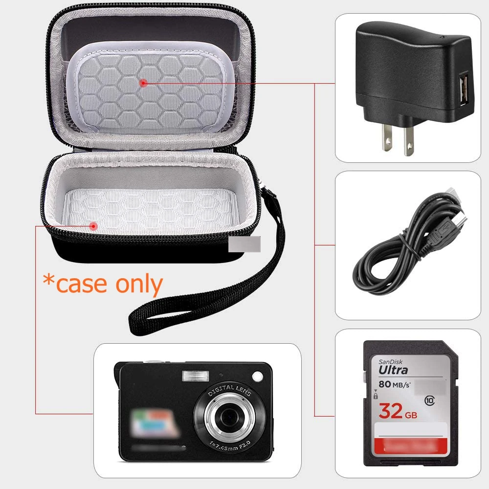 Carrying & Protective Case for Digital Camera, AbergBest 21 Mega Pixels 2.7\