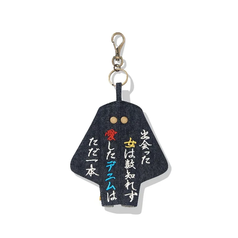 24AW high street KAPITAL Casual  Keychain Heavy Craft Embroidery Hand Painted Letter Key Ring Streetwear Bag Pendant Accessory