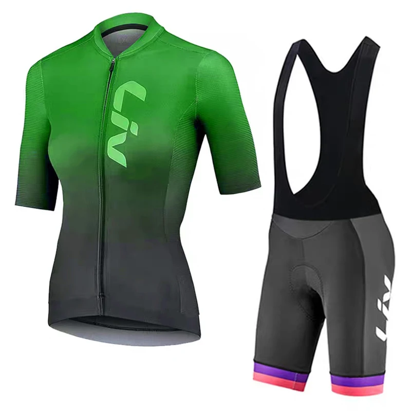 

LIV cycling suit short set women's cycling jersey summer cycling bib road cycling sports shirt sunscreen printed cycling top