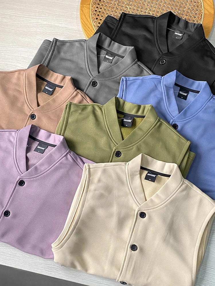 

Двусторонний вязаный жилет с текстурой, весна-лето, с одной пуговицей, удобный свободный крой, воротник-бейсболка, трендовый Yout...