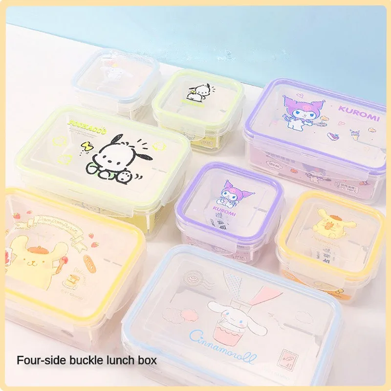 MINISO New Cinnamoroll Kuromi Lunch Box Cartoon Pochacco Pompom Purin Student Bento Box Portable Food Storage Container Gift