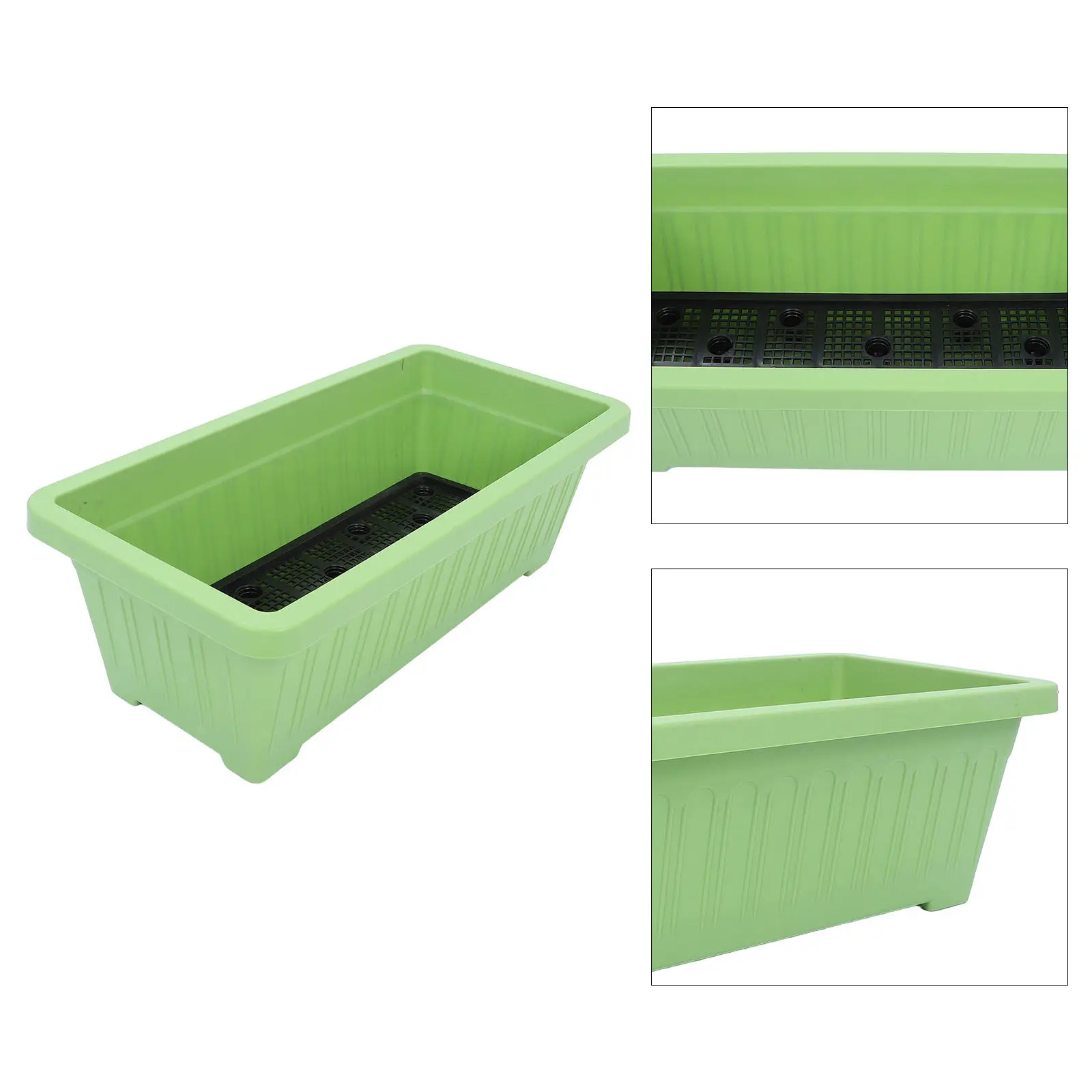 Rectangular Window Vegetable Planter Box Plastic Balcony Flower Pot Garden Planter Box Drainage Holes Outdoor Indoor