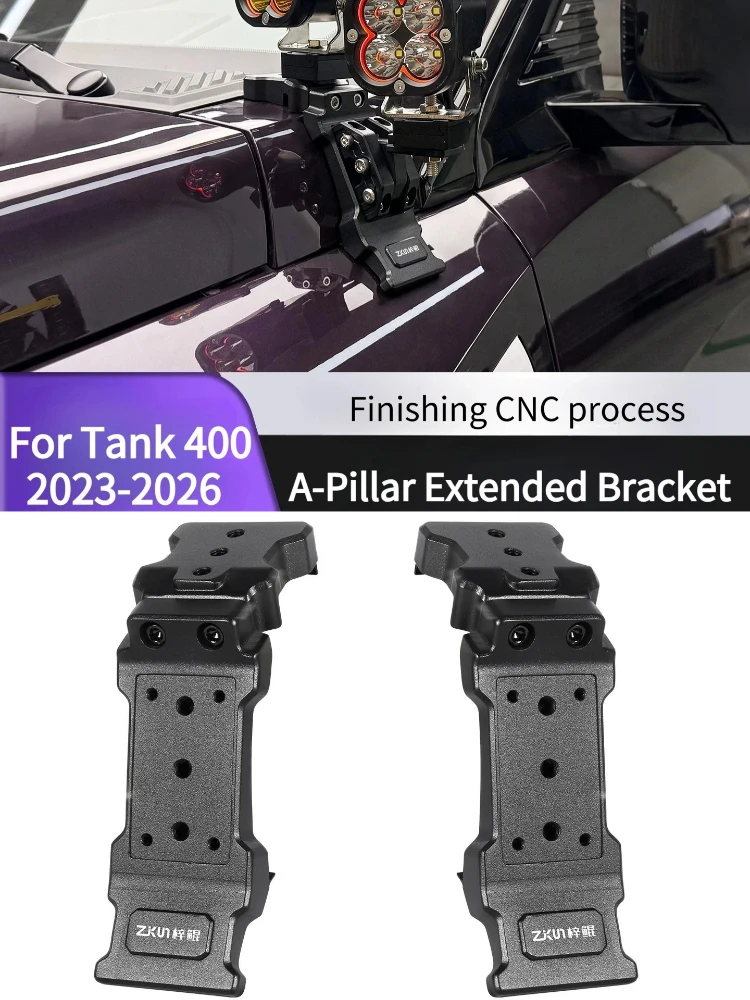 For Tank 400 2023-2026 Y Series Car A-Pillar Expansion Bracket Modified Hood LED Spotlight Quick-Release Lamp Stand Accessories
