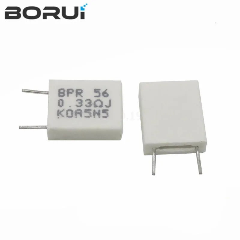 10pcs BPR56 5W 0.001 0.1 0.15 0.22 0.25 0.33 0.5 ohm Non-inductive Ceramic Cement Resistor 0.1R 0.15R 0.22R 0.25R 0.33R 0.5R