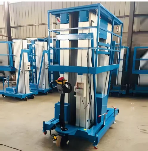Customized 4m 6m 8m 10m 12m 14m 200-300KG Hydraulic Man Lift Platform Indoor Vertical Double Mast Aluminium Electric Lift