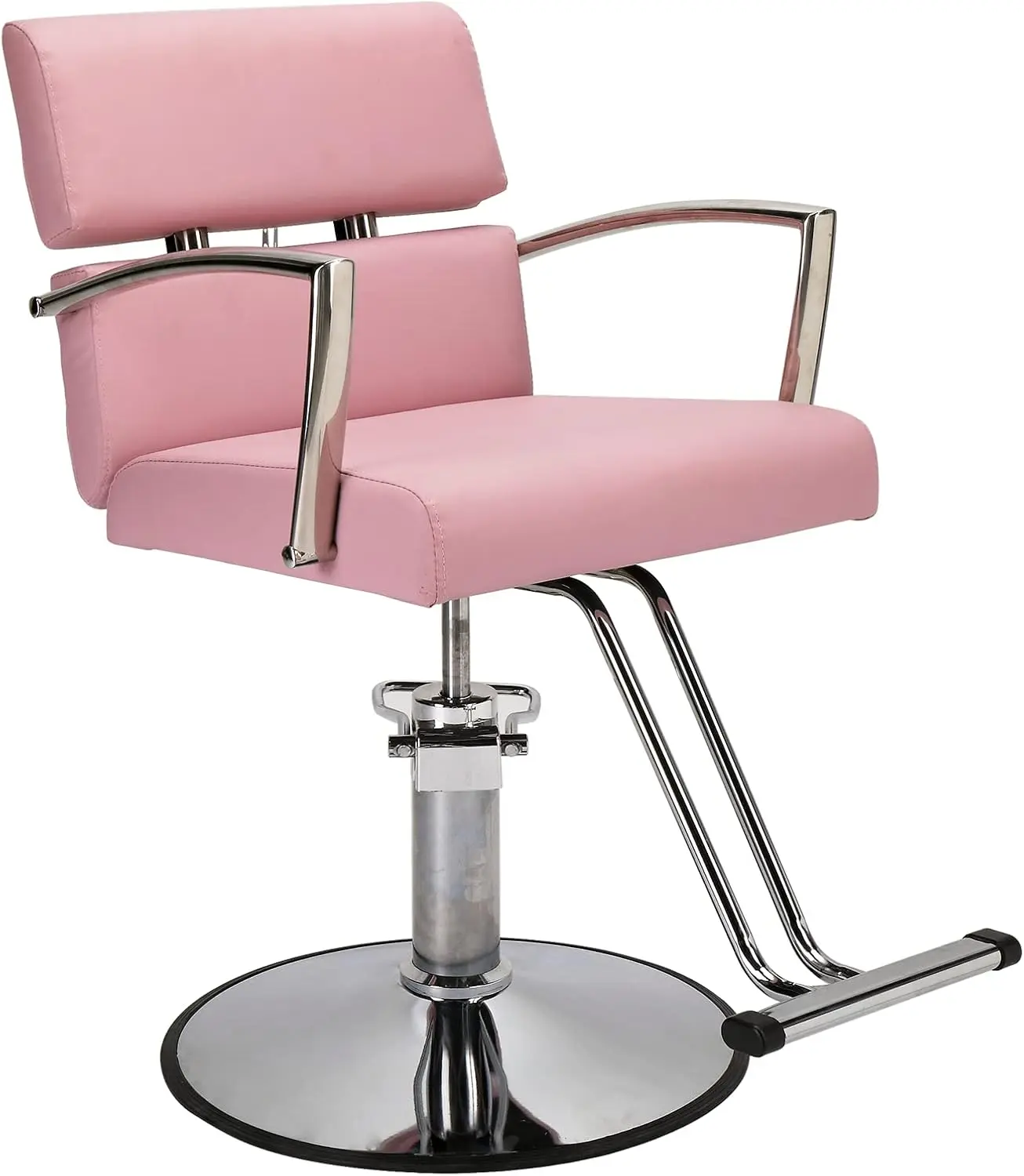 OmySalon Salon Chair Heavy Duty for Stylist Barber Chair Pink 360 Degree Swivel Hydraulic Pump Hair Cutting Beauty Beauty Spa