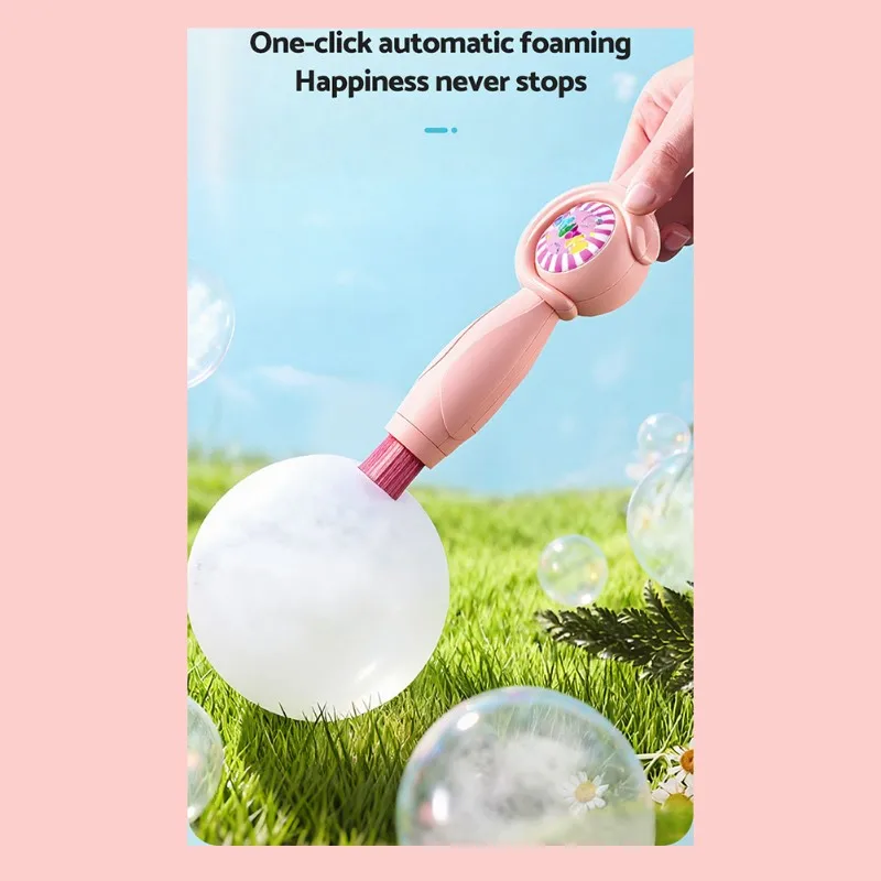 WOWFU-Máquina automática de burbujas Puffpop con luces, recargable por USB para niños al aire libre