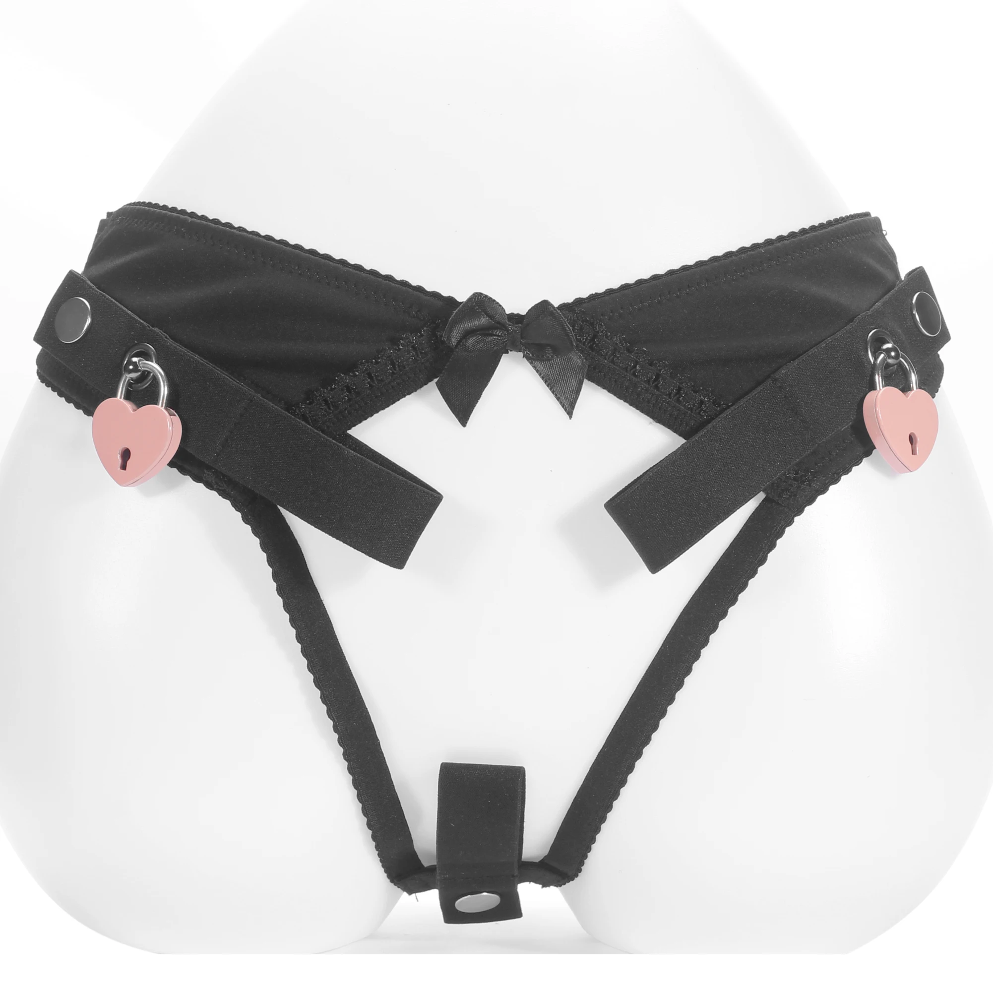 Sissy Training Lockable THONG, Chastity Panties, Anti-Falling Harness for Male Chastity Cage