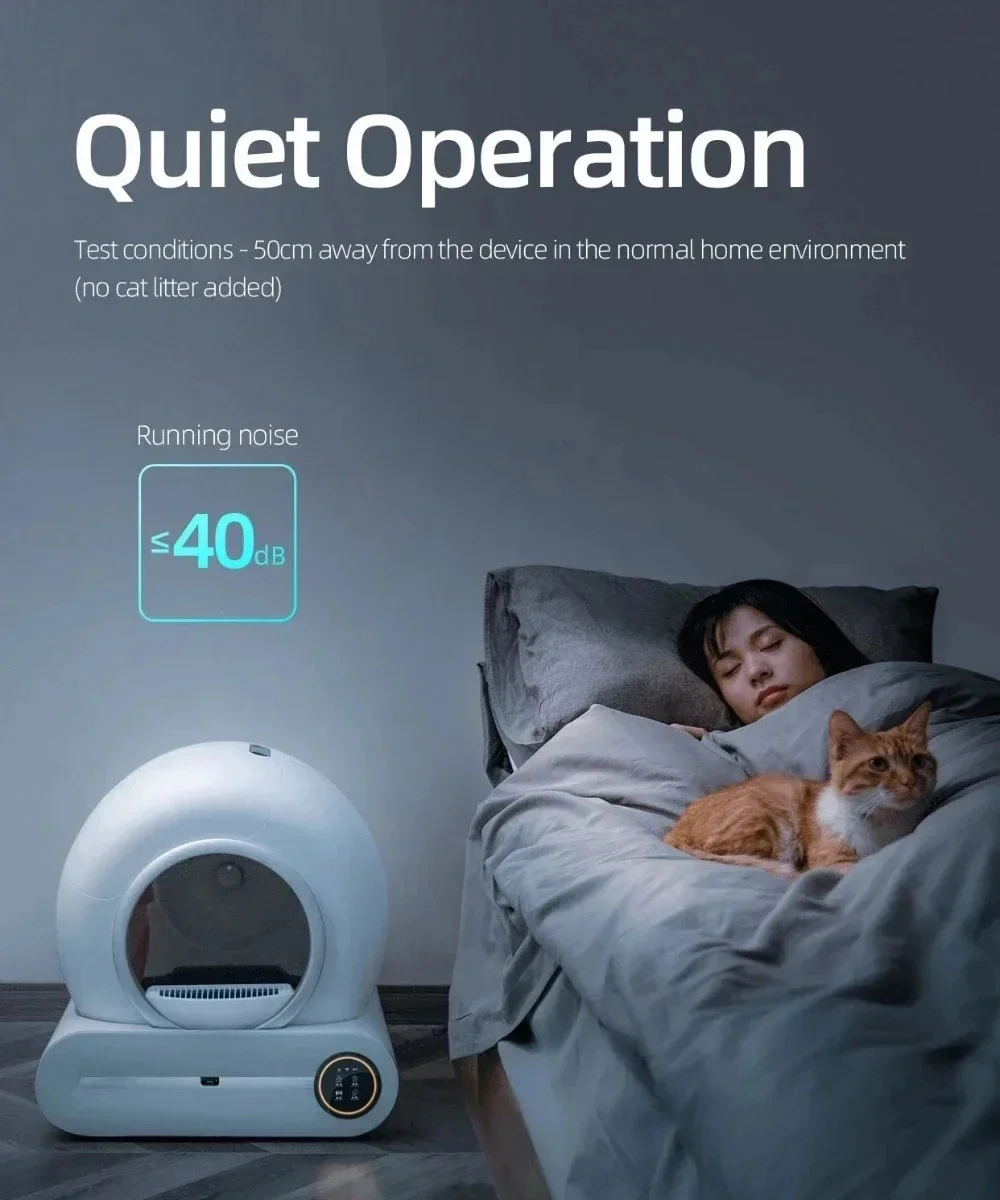 Tonepie 65L Automatic Smart Cat Box Self Cleaning Fully Enclosed Cat Box Pet Toilet  Tray English Versions