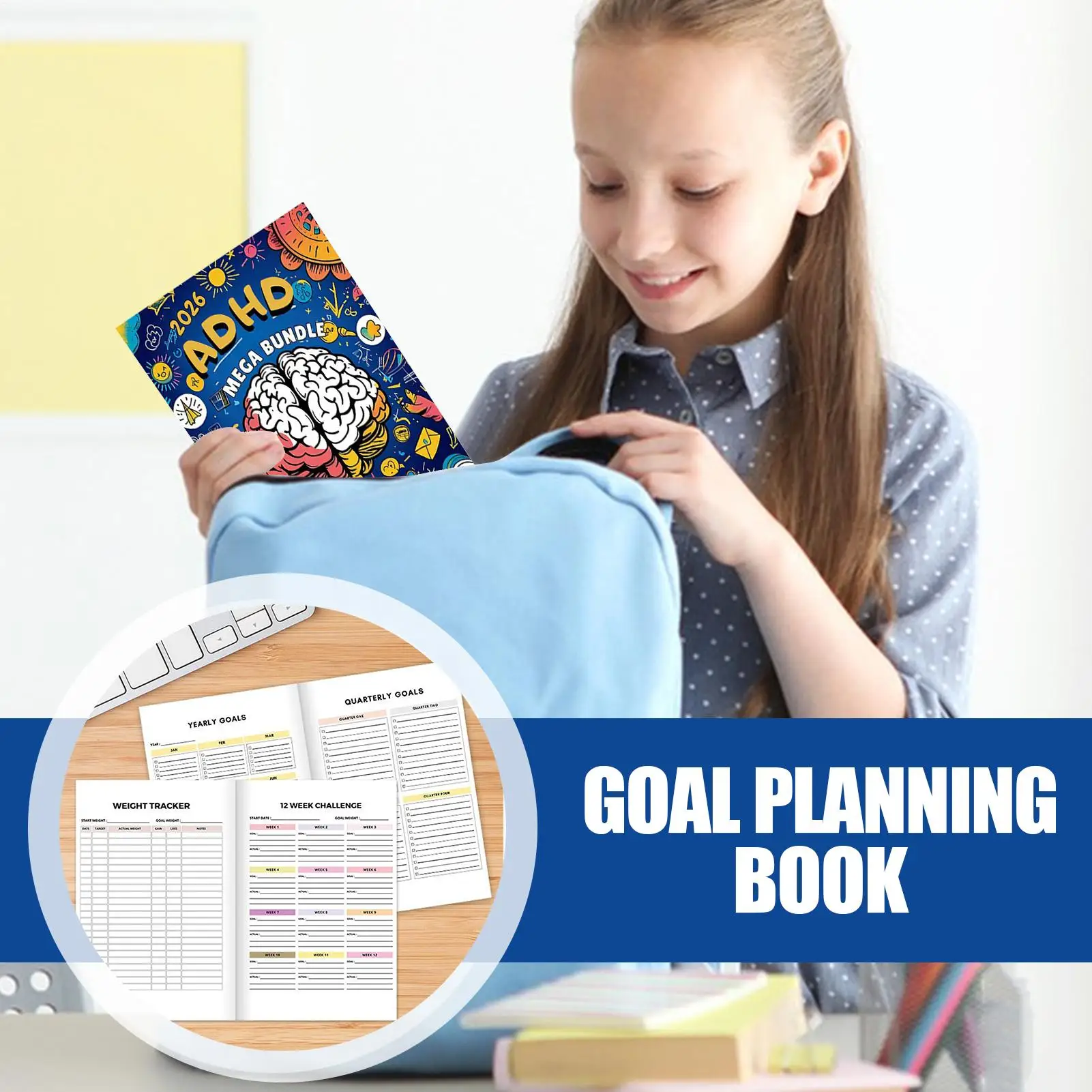 Agenda Planner 2026 Reading Notebook 300 Sheets Mental Health Goal Diary Fitness Tracker For Classroom College Teacher Student