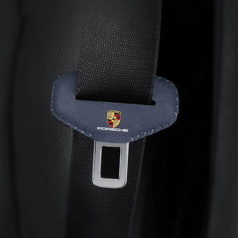 2PC Car Seat Belt Clip Seatbelt Buckle Plug Protector Cover For Porsche Panamera Cayenne Taycan 911 718 Macan Carrera-GT Boxster