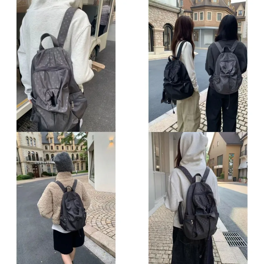 

【Новый стиль】Корейский школьный рюкзак с волнистым узором для женщин, повседневный рюкзак в студенческом стиле для старшеклассников, простой и стильный.