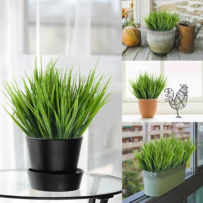 2/1pcs 40cm Artificial Wheat Grass Green Leaves Fake Plastic Plants Flowers Bouquet For Wedding Home Garden Decoration Christmas