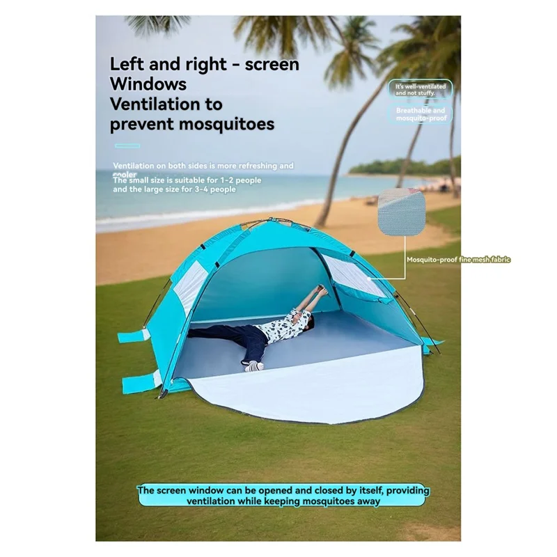 

XSXS-Outdoor Camping Tent Sunscreen Rainproof Wind Resistant Shelter 200X150x120cm Multi-Purpose Beach Tent