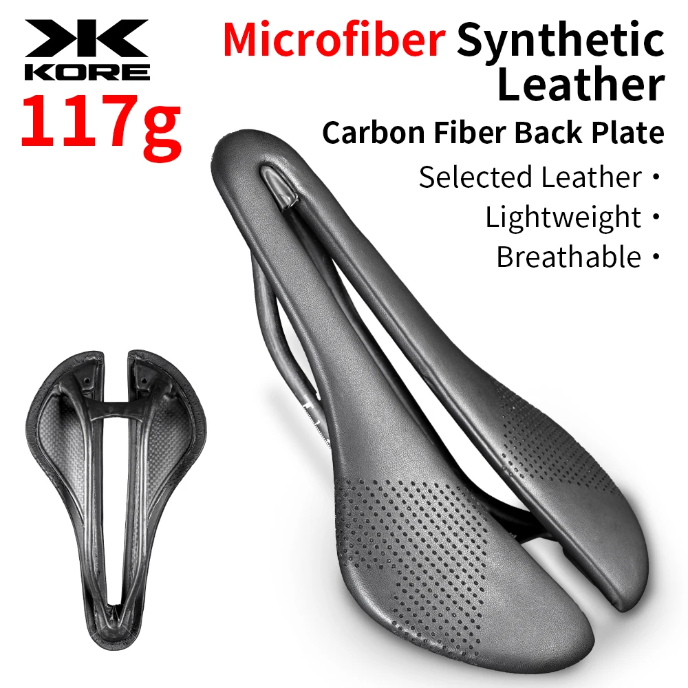 

KORE Road Bicycle Saddle Comfortable Cushion Carbon Plate Microfiber Synthetic Leather 127G For Road Bikes Winter Cycling Parts