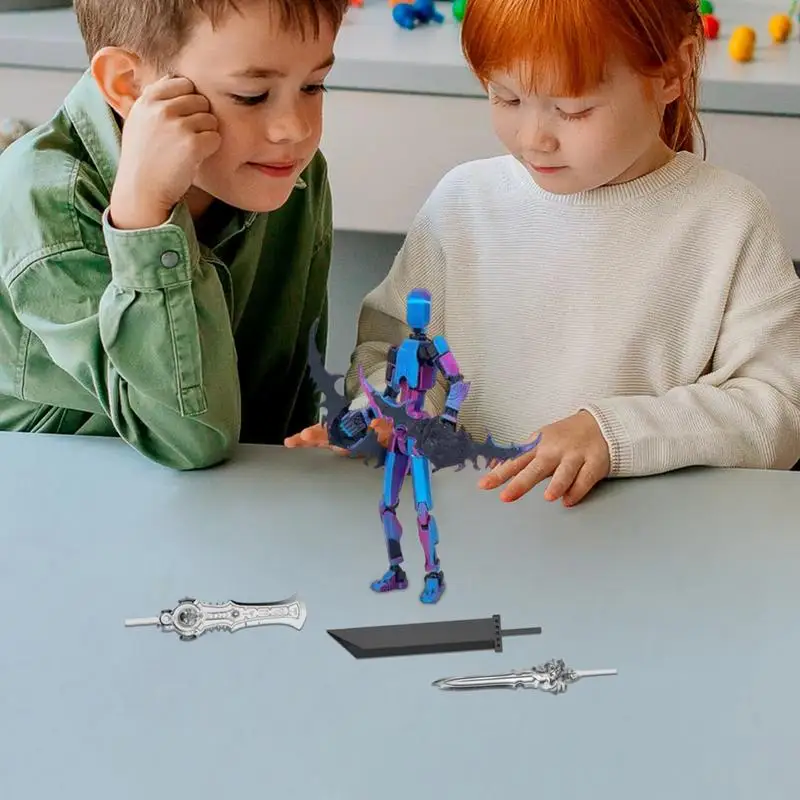 Figura de acción de Robot de escritorio para niños, niñas, adolescentes y niños, articulación múltiple, figura Posable coleccionable