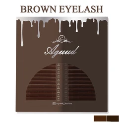 AGUUD Brown Eyelash Extension Makeup Individual Eyelash Dark Brown Color False Mink Lash Mix Colored Russian Volume Cilios Brown