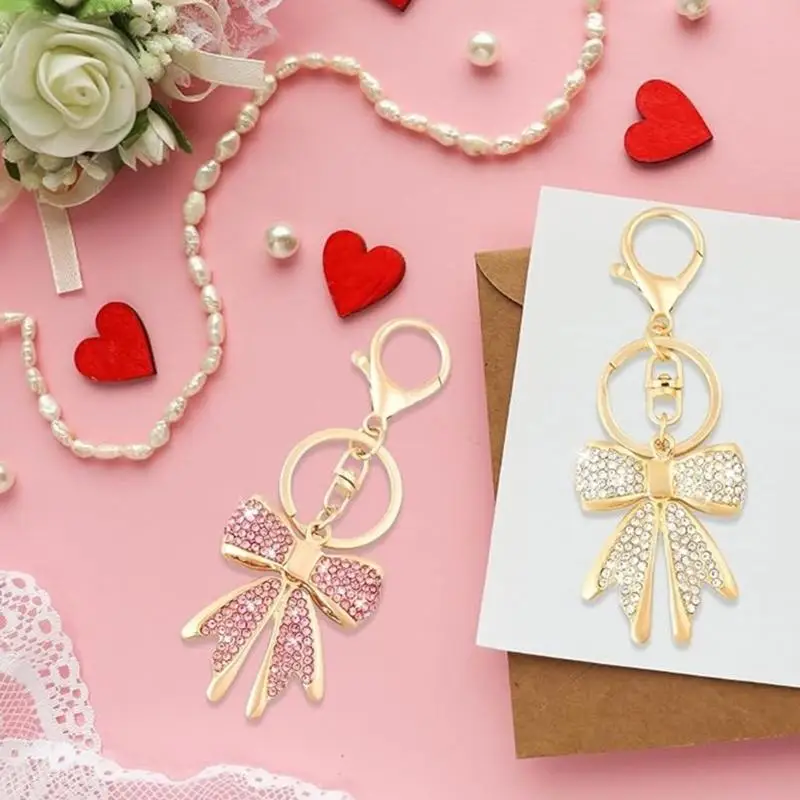 A52E Shining Rhinestones Bowknot Holder Practical Fashion Accessory Women Love
