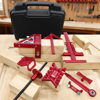 Woodworking Project Combination Set with Box, Including triangle ruler, Scriber, Tenon Gauge, Dovetail Gauge, Positioning Clamp