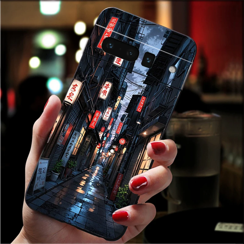 Telefoonhoesje voor Google Pixel 10 9 Pro XL 9A 8 7 6 Pro Pixel 8A 7A 6A Pixel 8 7 6 5 Japan stijlen Winkel Cherry