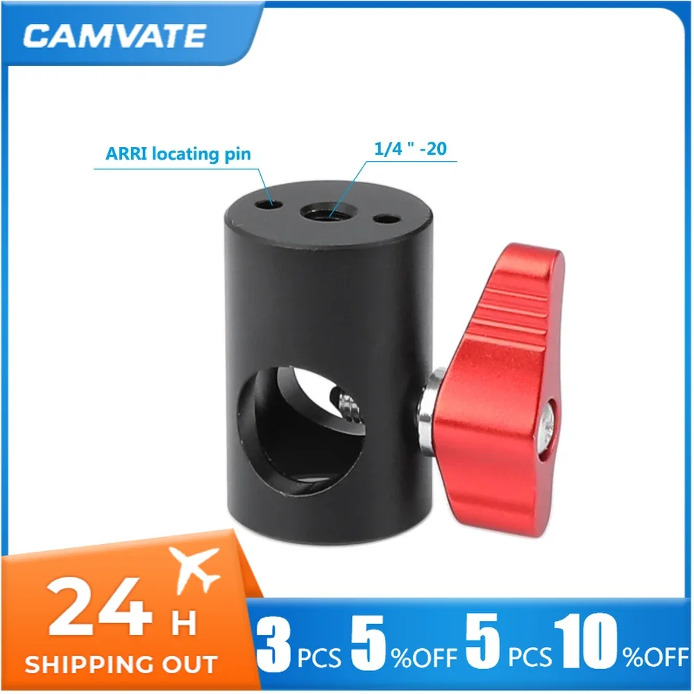 CAMVATE Upgraded 16mm Light Stand Head Adapter With 1/4\