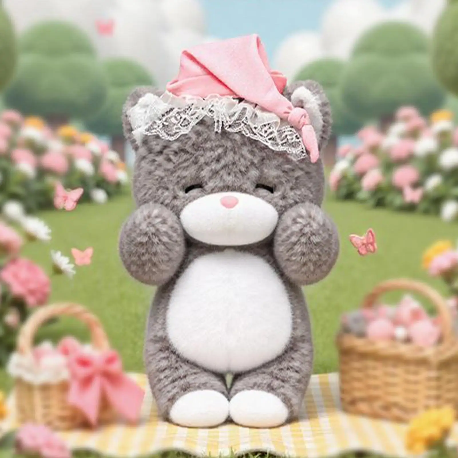 Pluszowy Kot 35 cm Śpiący Kot Zabawka Lalka Kot dla Dzieci Salon Sypialnia Sofa Łóżko Krzesło Stolik Nocny Biurko Dom Samochód