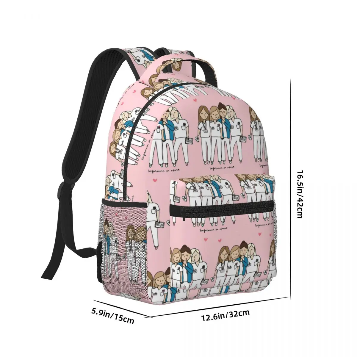 Enfermera En Apuros Doctor Nurse Medical Woman Backpacks Boys Girls Bookbag School Bags Portability Laptop Rucksack Shoulder Bag