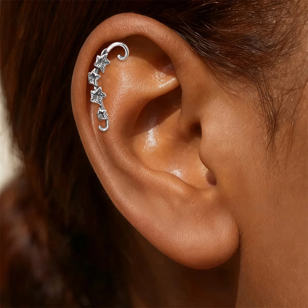 CANNER 1 Stück 925 Sterling Silber Gotischer Blumen-Ohrstecker für Damen, Europa und Amerika, Vintage-Ohrstecker, Geschenk – Detail 9