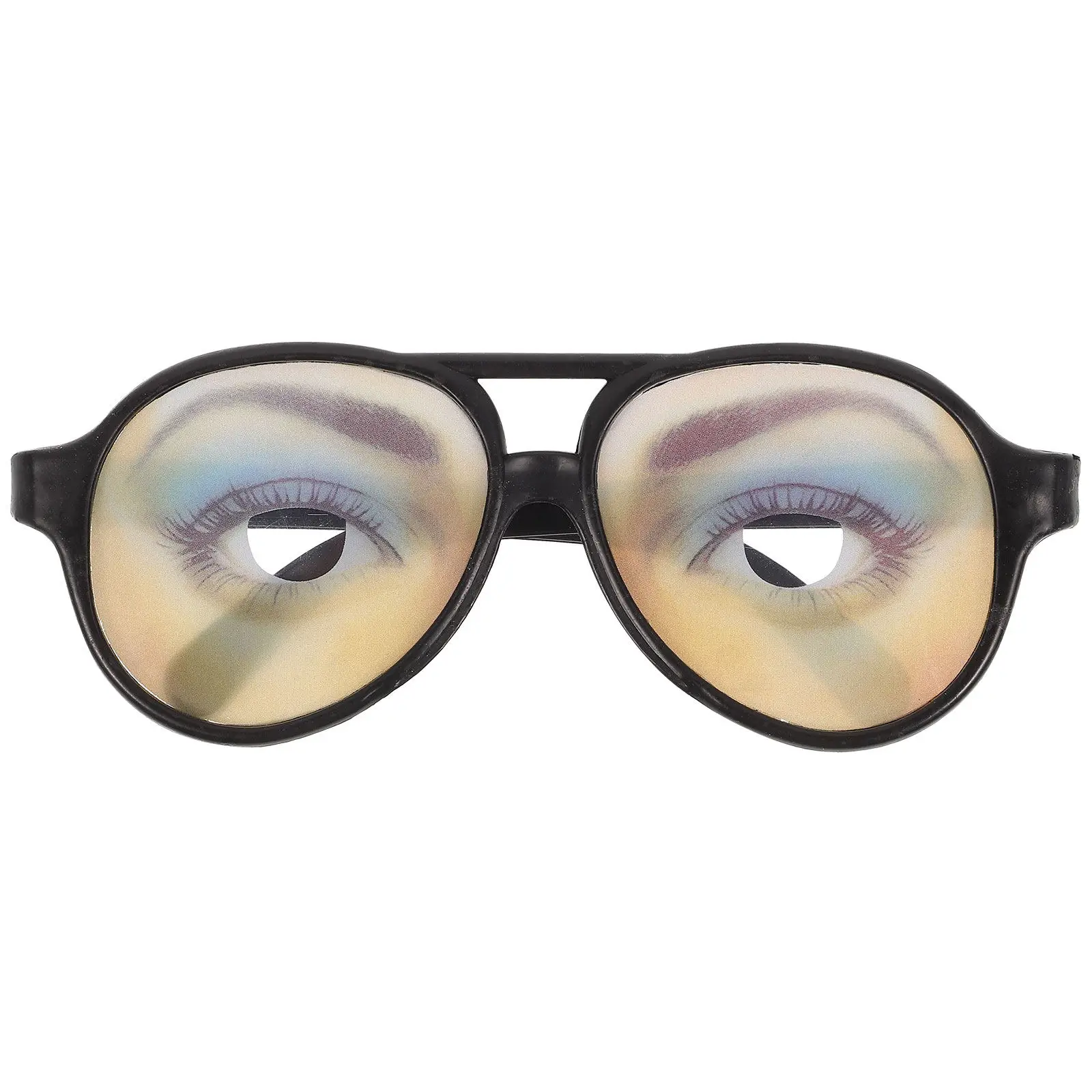 

Funny Eyeglasses Big Frame Blue Eye Shadow Prank Glasses For Halloween April Fool'S Day Cosplay Masquerade Party