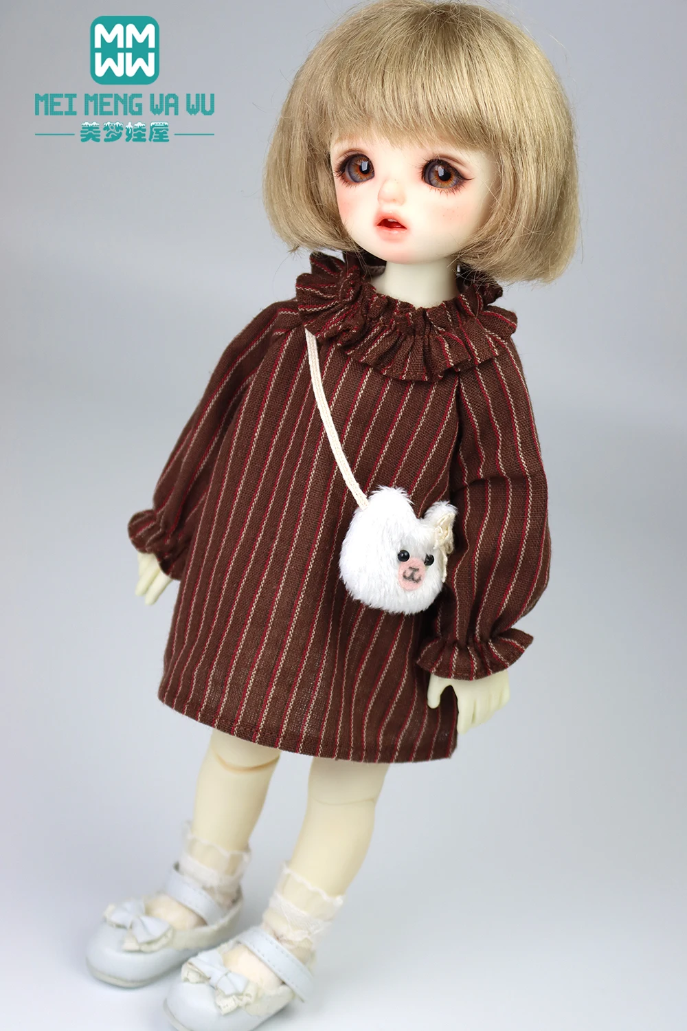 Fit 30cm 1/6 BJD YOSD MYOU Doll  Toys Doll clothes Fashionable pile neck A-line skirt