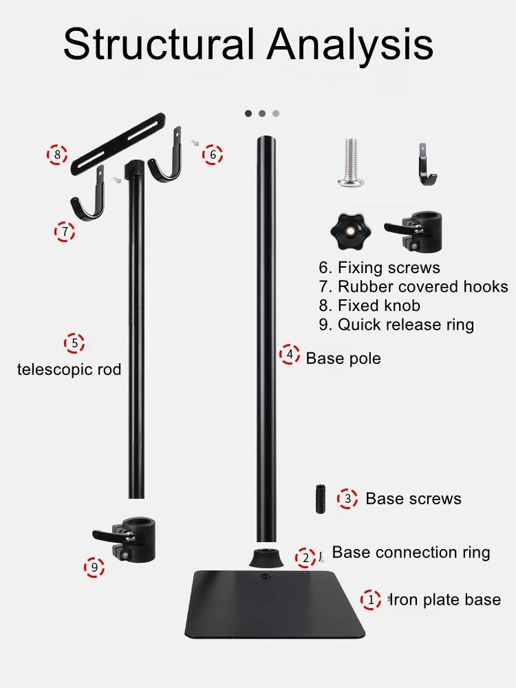 Bicycle floor mounted suspension frame, road bike, aluminum alloy adjustable hook, parking storage bracket