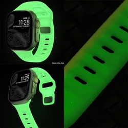 Glow in the Dark Watch Band For Apple Watch 45mm 41 40 44 42 38mm Lovely Luminous Soft Silicone Sports Strap For Serie 9 8 7 6 5