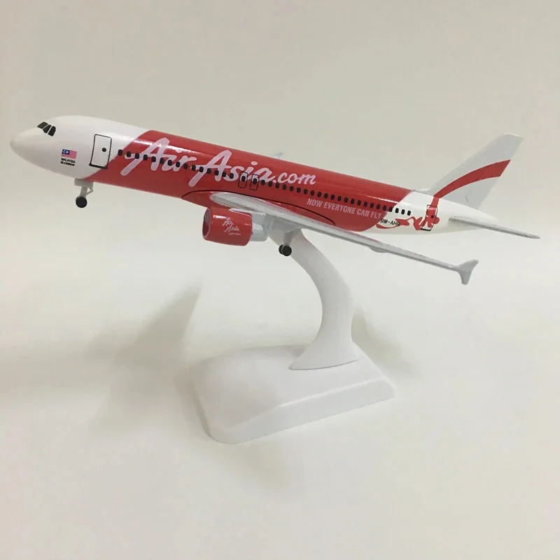 

Металлическая шкала самолета 20 см Airbus A320 Air Asia Airlines Модель самолета 320 Реплика литья под давлением масштаб миниатюрный самолет детская игрушка