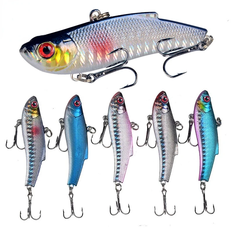 1PCS 7cm/20g Artificial Japanese VIB Fishing Lure Lead Inside Hard Bait Diving Swivel Bait Winter Sea Fishing Tackle