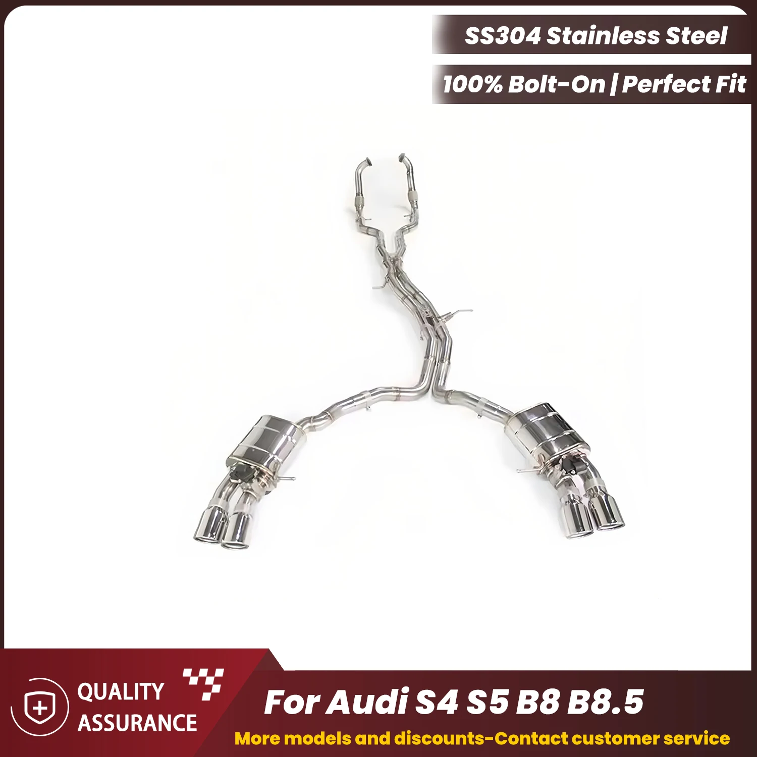 

ECCF Sports Catback Exhaust with Resonant tube For Audi S4 S5 B8 B8.5 Aggressive Exhaust Sound Performance Upgrade