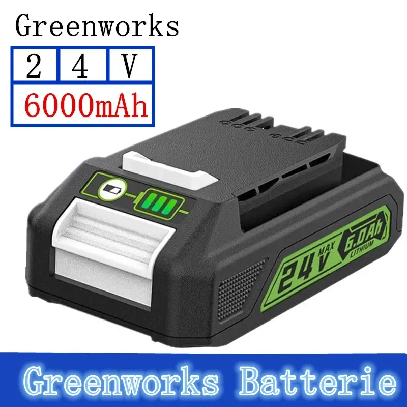 Greenworks 24V 6,0 Ah Batterie TASCHE 708,29842 Lithium- Kompatibel mit 20352 22232    Werkzeuge