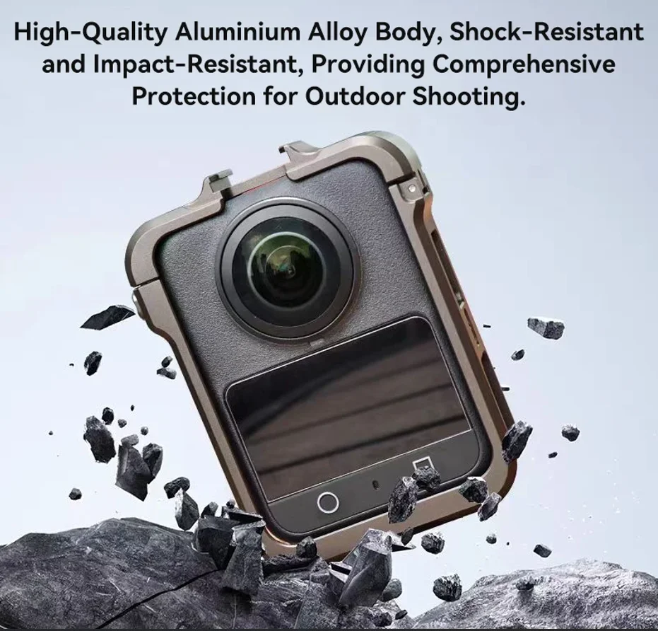 Aluminum Alloy Protective Case with Film Protector And Lens Guard for DJI OSMO 360 Camera - Metal Frame Rabbit Cage Accessory