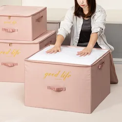 Foldable Clothes Storage Box Tribute Satin Wardrobe Underwear Bras Organizer Large Capacity Quilt Storage Container Camping Box