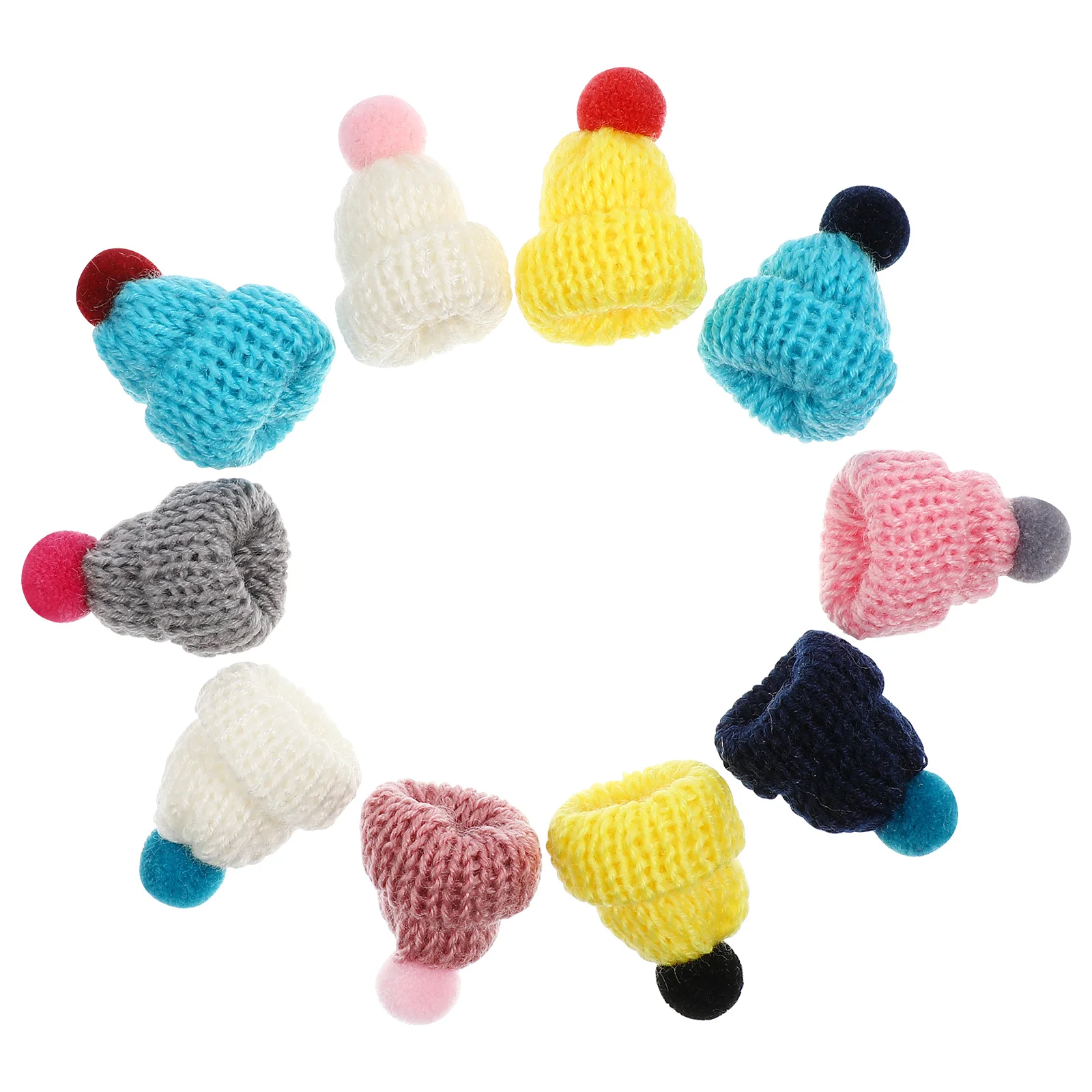 

10 Pcs Hats DIY Mini Craft Knitting Decorative Knitted Supplies Decoration Woolen