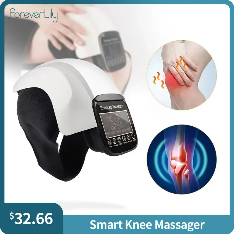 Foreverlily Smart 4D Airbag Knee Massager Red LED Hot Compress Knee Cap Treasure Elbow Shoulder Care Massage Machine