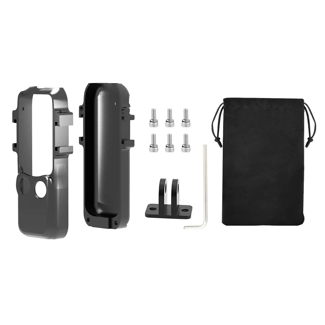 PULUZ  For DJI OSMO Pocket 3 Metal Protection Frame Cage Adapter Bracket with Dual Cold Shoes (Black)