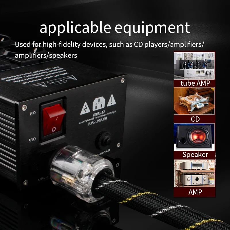 YYAUDIO 하이 엔드 구리 AC 전원 케이블 hifi 오디오 미국/EU 전원 코드 P-029/P-029E 전원 플러그 커넥터가있는 순수 구리 전원 케이블 썸네일 3